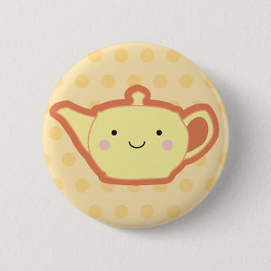 Gelbe Teekanne Button