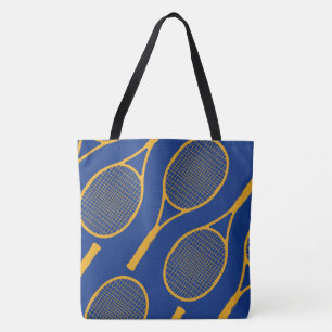 Gelbe Tennis-Racquets auf blauem, stylischen