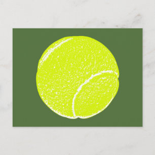 Gelbe Tennisball Postkarte