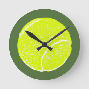 Gelbe Tennisball Runde Wanduhr