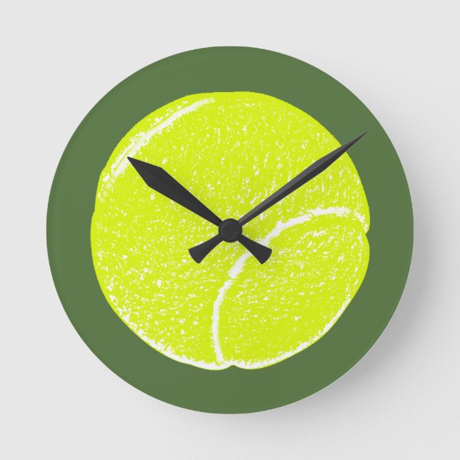 Gelbe Tennisball Runde Wanduhr (Vorderseite)