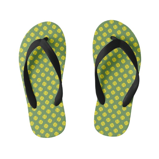 Gelbe Tenniskugel Flip Flops für Kinder (Fußbett)