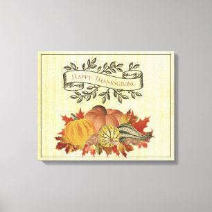 Gelbe Thanksgiving-Kürbisse und Squash Leinwanddruck