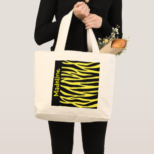 Gelbe Tiger Streifen Totbeutel Jumbo Stoffbeutel