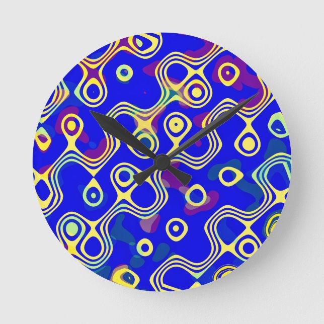 Gelbe Touch Runde Wanduhr (Vorderseite)