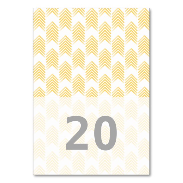 Gelbe Tribal-Pfeil-Karte Tischnummer (Vorderseite)