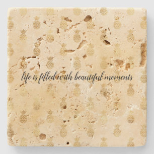 Gelbe tropische Ananas Steinuntersetzer