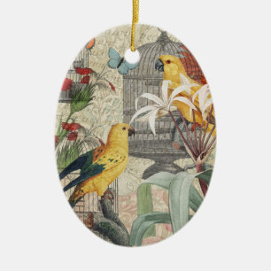 Gelbe tropische Blume Keramik Ornament