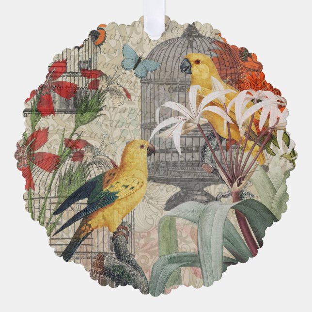 Gelbe tropische Blume Ornament Karte (Vorderseite)