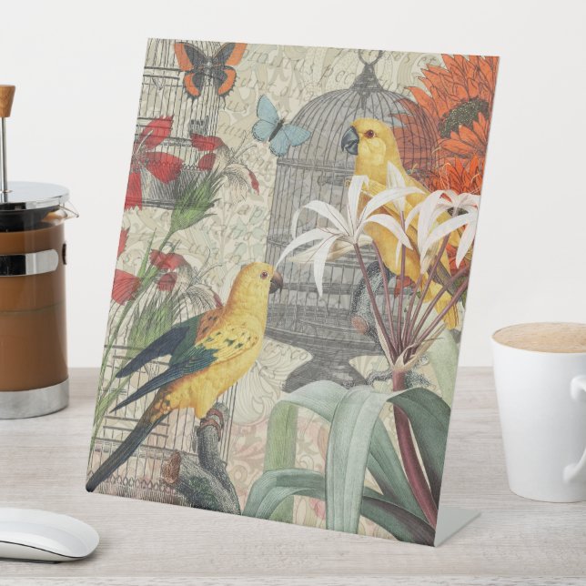 Gelbe tropische Blume Sockelschild (In Situ)