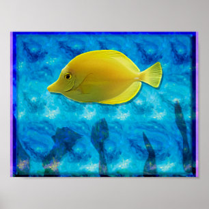 Gelbe tropische Fische Poster