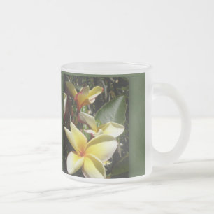 Gelbe tropische Plumeria-Blume Mattglastasse