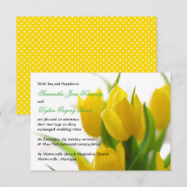 Gelbe Tulip - 3x5 Hochzeitsankündigung Einladung