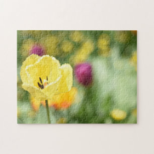 Gelbe Tulip Blume Naturfotografie Garten Puzzle