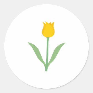 Gelbe Tulip-Blume. Runder Aufkleber