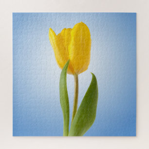 Gelbe Tulip Minimal Floral Nature Foto Poster Puzzle
