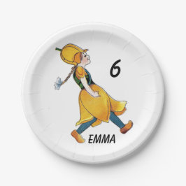 Gelbe Tulip Niedliche Blume Floral Geburtstagskart Pappteller