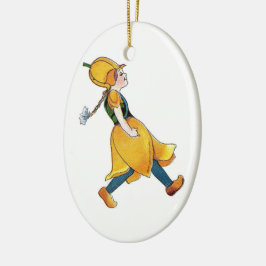 Gelbe Tulip Niedliche Blume Kind Blumenrippe Keramikornament