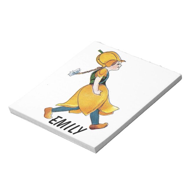 Gelbe Tulip Niedliche Blume Kind Blumenrippe Notizblock (Rotiert)