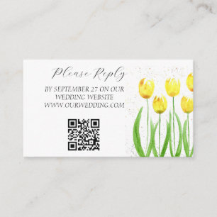 Gelbe Tulips Aquarellfarben Blume Blumenzehen Begleitkarte