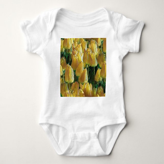 Gelbe Tulips Baby Strampler (Vorderseite)