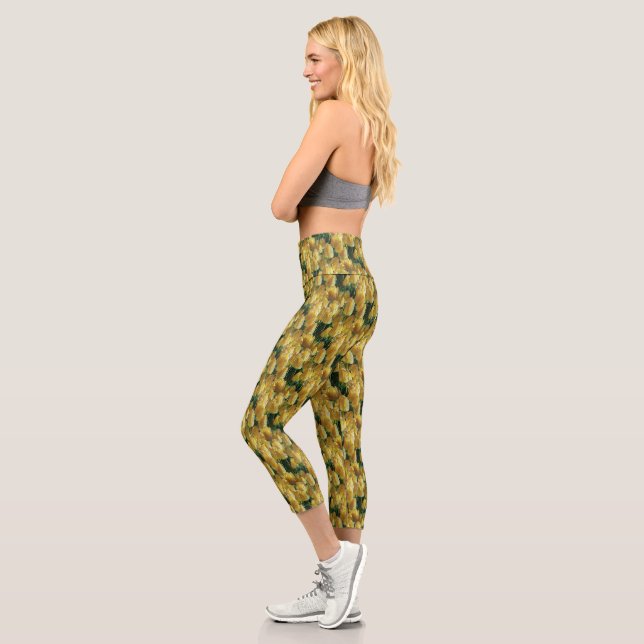 Gelbe Tulips Capri Leggings (Links)