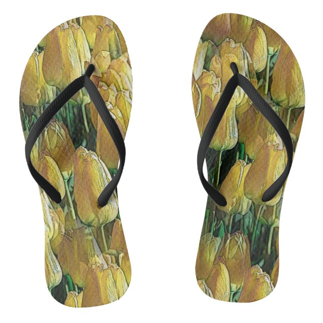 Gelbe Tulips Flip Flops (Fußbett)
