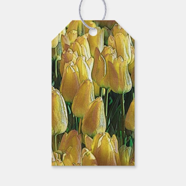 Gelbe Tulips Geschenkanhänger (Vorderseite)
