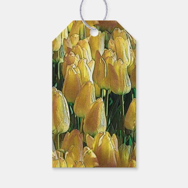 Gelbe Tulips Geschenkanhänger (Vorderseite)