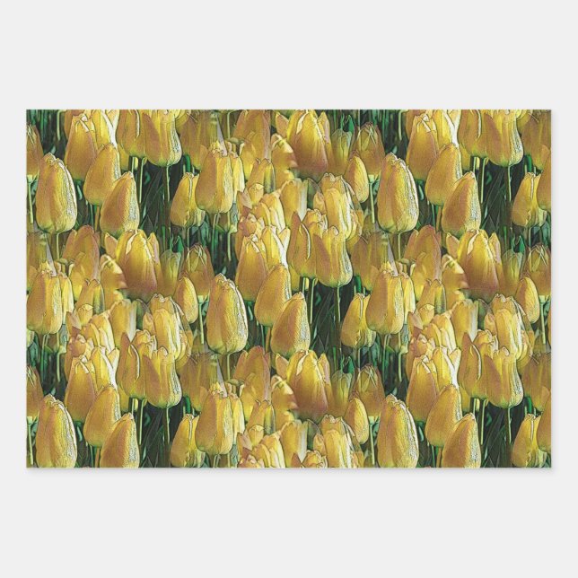 Gelbe Tulips Geschenkpapier Set (Vorderseite)