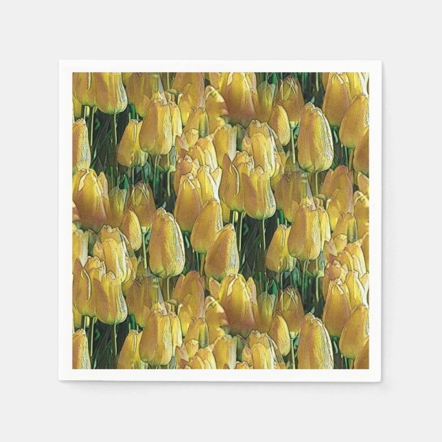 Gelbe Tulips Serviette (Vorderseite)