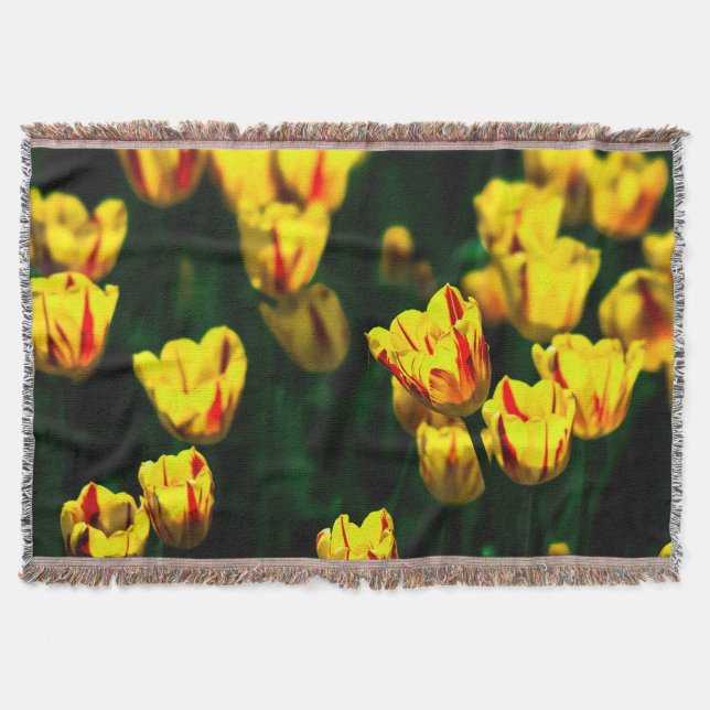 Gelbe Tulpe-Blume Decke (Vorderseite)