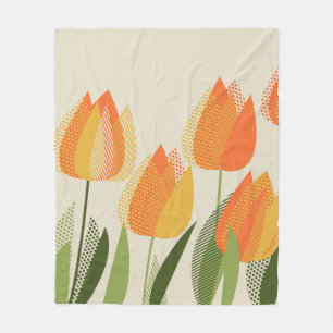 Gelbe Tulpe-Blume Fleecedecke