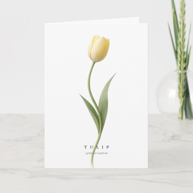 Gelbe Tulpe Botanische Kunst Symbol für Sonnensche Karte (Vorderseite)