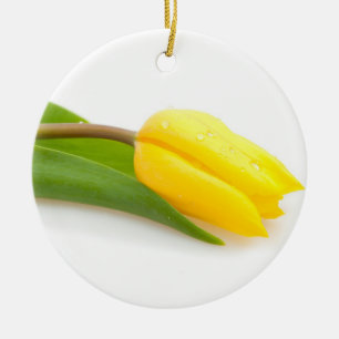 Gelbe Tulpe Keramik Ornament