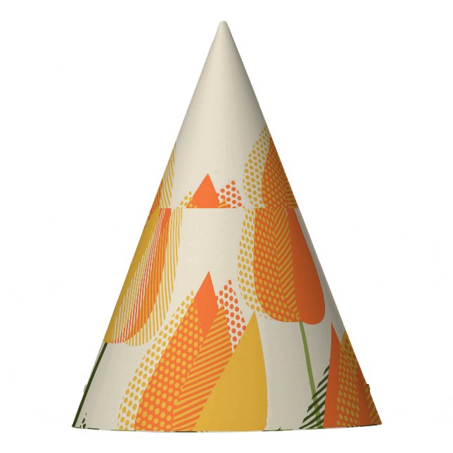 Gelbe Tulpe: Vintages Element mit leuchtender Fede Partyhütchen (Vorderseite)