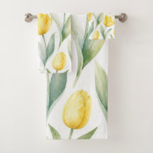 Gelbe Tulpen Aquarell-Blumenmalerei Botanisch