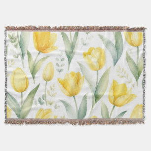 Gelbe Tulpen Aquarell-Blumenmalerei Botanisch Decke