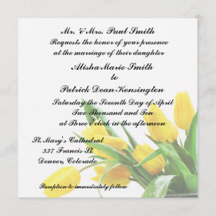 Gelbe Tulpen, die Einladungs-Mitteilung Wedding Einladung