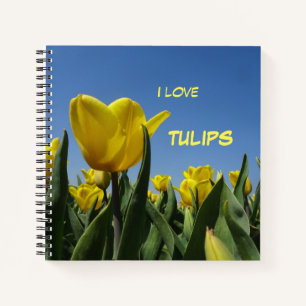 Gelbe Tulpen Feldkruste. Textheft Notizbuch