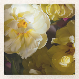 Gelbe Tulpen-Foto Glasuntersetzer