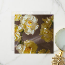 Gelbe Tulpen-Foto-Stillleben, vintage Ästhetik Dankeskarte