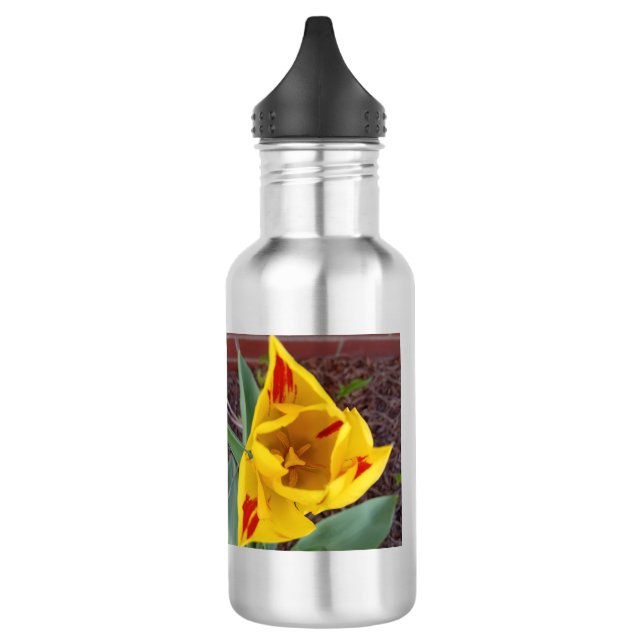 Gelbe Tulpen-Wasserflasche Edelstahlflasche (Links)