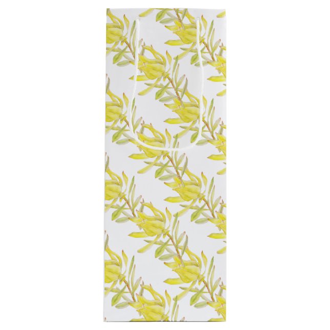 Gelbe Tulpenleukadendron Geschenktüte Für Weinflaschen (Vorderseite)