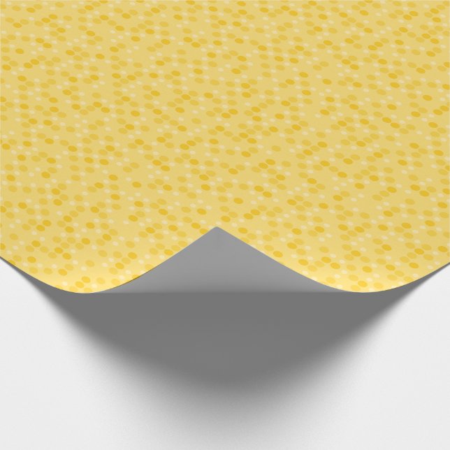 Gelbe Tupfen Geschenkpapier (Ecke)