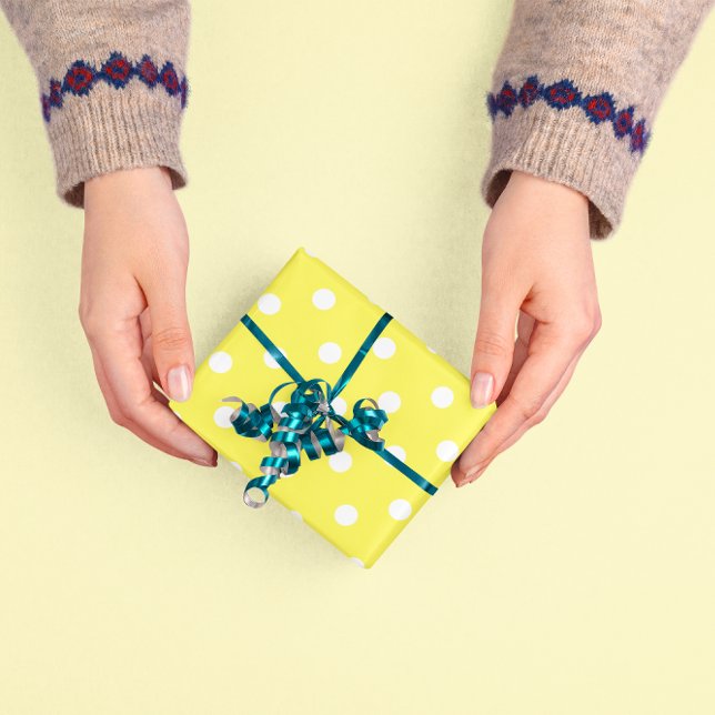 Gelbe Tupfen Geschenkpapier (Von Creator hochgeladen)
