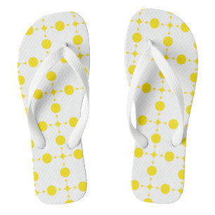Gelbe Tupfen, Tupfenmuster, Punkte, Gepunktet Flip Flops