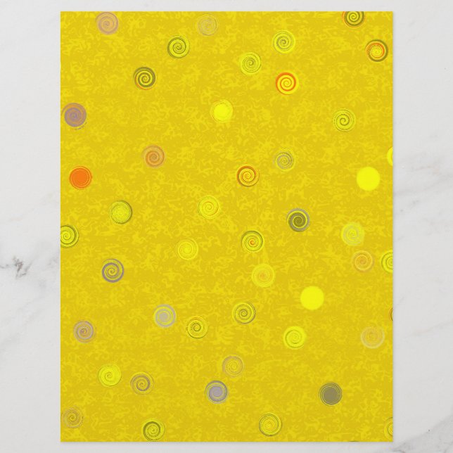 Gelbe Twisty-Polka-Dot-Spirale 2-seitiges Schrottp (Vorderseite)