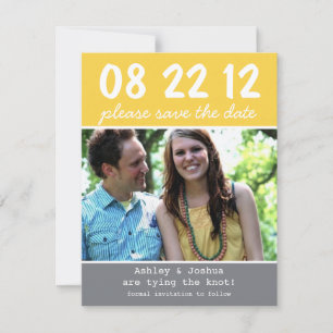 Gelbe u. Grau-Save the Date Mitteilungen Save The Date
