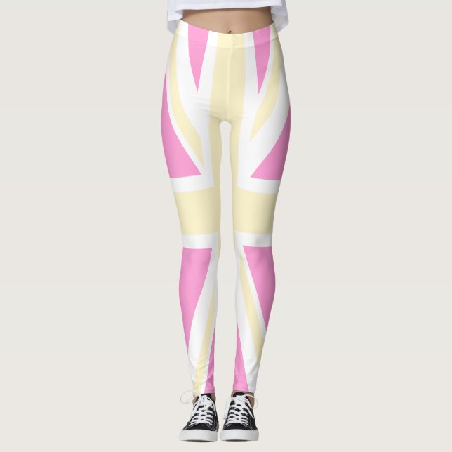 Gelbe u. rosa Königreich-Flagge/Gewerkschafts-Jack Leggings (Vorderseite)